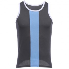 SIMPLE DESIGN MESH ROUND NECK SLEEVELESS MALE BREATHABLE VEST (GRAY)