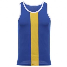 SIMPLE DESIGN MESH ROUND NECK SLEEVELESS MALE BREATHABLE VEST (DEEP BLUE)