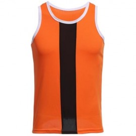 SIMPLE DESIGN MESH ROUND NECK SLEEVELESS MALE BREATHABLE VEST (ORANGE)