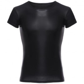 SEXY ROUND NECK SHORT SLEEVE MALE SHIRT (BLACK)