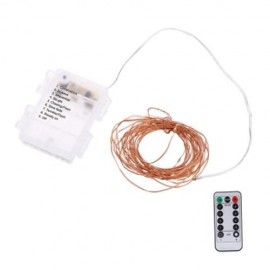 HQYG - 02 30CM 50 LEDS BATTERY POWERED COPPER STRING LIGHT WATER RESISTANT LAMP WITH REMOT