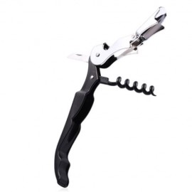 MULTIFUNCTIONAL STAINLESS STEEL WINE BEER BOTTLE OPENER CORKSCREW KNIFE (BLACK)