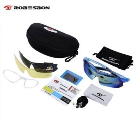 ROBESBON OUTDOOR SPORT MOUNTAIN BIKE WINDPROOF CYCLING GLASSES EYEWEAR GOGGLES (BLUE)
