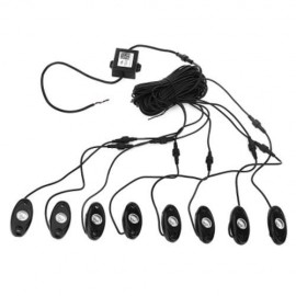 8PCS UNIVERSAL RGB ROCK LIGHT MOTORCYCLE AUTOMOBILE BODY COLORFUL LIGHTING ATMOSPHERE LAMP