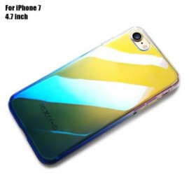 CAFELE DISCOLORED DOUBLE ELECTROPLATED PC PROTECTIVE BACK COVER FOR IPHONE 7 (BLUE)