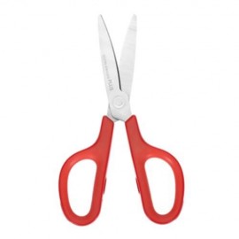 PLUS SKID RESISTANCE STAINLESS STEEL SCISSORS PAPER CUTTING OFFICE STATIONERY (RED)