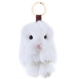 STYLISH LONG EAR DESIGN KEY RING RABBIT CAR PENDANT ACCESSORY (WHITE)