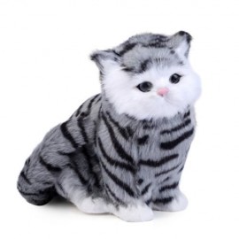 LOVELY SIMULATION CAT DOLL PLUSH TOY WITH SOUND BIRTHDAY CHRISTMAS GIFT FOR KIDS BABY (COL