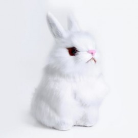 LOVELY MINI SIMULATION RABBIT DOLL PLUSH TOY BIRTHDAY CHRISTMAS GIFT FOR BABY (WHITE)