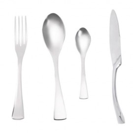 4PCS STAINLESS STEEL SPOON FORK KNIFE CUTLERY DINNERWARE (SILVER)