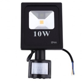 AC 85 - 265V 10W 900 - 1000LM HUMAN BODY INFRARED SENSOR LED FLOOD LIGHT (WARM WHITE LIGHT
