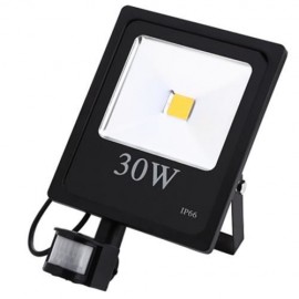 AC 85 - 265V 30W 2800 - 3000LM HUMAN BODY INFRARED SENSOR LED FLOOD LIGHT (WARM WHITE LIGH