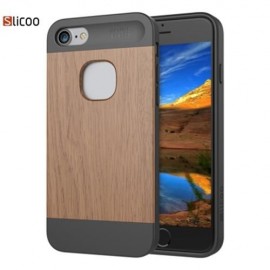 SLICOO SLCS066 NATURE SERIES WOOD PROTECTIVE SHELL BACK COVER FOR IPHONE 7 (BROWN)
