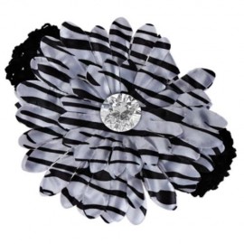 STYLISH DAISY RHINESTONE DECORATION BABY GIRLS ELASTIC HAIR BAND (GREY AND WHITE)