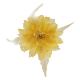 STYLISH LILY OVERSIZE FLORAL DESIGN GIRLS HAIR PIN (YELLOW)
