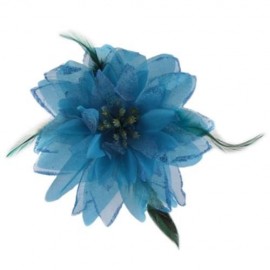 STYLISH LILY OVERSIZE FLORAL DESIGN GIRLS HAIR PIN (BLUE)