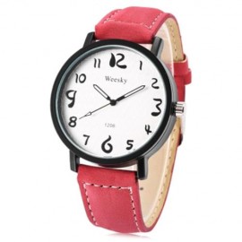 WEESKY 1206 MALE QUARTZ WATCH LUMINOUS CUTE ARABIC NUMERALS SCALE WATER RESISTANCE WRISTWA