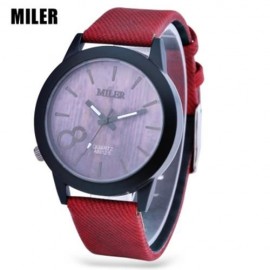 MILER 83125 UNISEX QUARTZ WATCH LEATHER BAND LUMINOUS POINTER DAILY WATER RESISTANCE WRIST