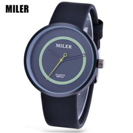 MILER 90002 UNISEX QUARTZ WATCH LEATHER BAND CONCISE DIAL DAILY WATER RESISTANCE WRISTWATC