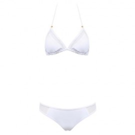 TWO-PIECE SEXY UNIQUE GRENADINE BIKINI SUIT (WHITE)