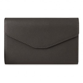 GUAPABIEN TRENDY PURE COLOR PU ENVELOPE CLUTCH FOR WOMEN (DARK COFFEE)