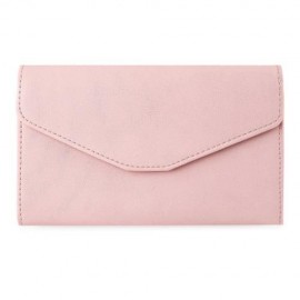 GUAPABIEN TRENDY PURE COLOR PU ENVELOPE CLUTCH FOR WOMEN (PINK)