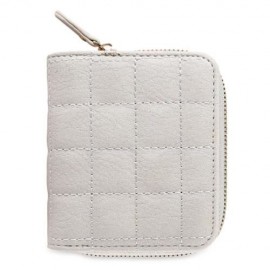 SIMPLE ZIP AROUND MINI PURSE FOR WOMEN (WHITE)