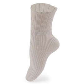 CASUAL PURE COLOR TURN DOWN LADIES ELASTIC BAND SOCKS (BEIGE)