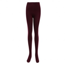 STYLISH HIGH WAIST PURE COLOR SHEATH WOMEN WARM BOTTOM PANTS (CLARET)