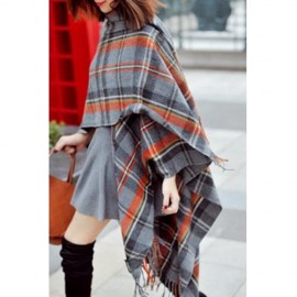 CASUAL FRINGE DECORATED TARTAN PASHMINA FOR WOMEN (COLOR ASSORTED)