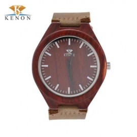 K KENON KWWT - 103 MALE QUARTZ WATCH WOODEN CASE JAPAN MOVT MEN WRISTWATCH (DEEP BROWN)
