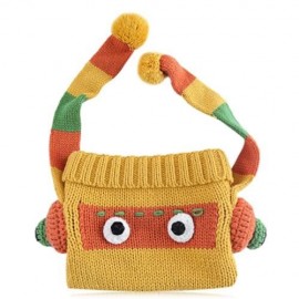 FUNNY CARTOON COLOR BLOCK POM POM HAT FOR BABIES (YELLOW)