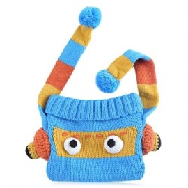 FUNNY CARTOON COLOR BLOCK POM POM HAT FOR BABIES (BLUE)