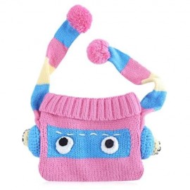 FUNNY CARTOON COLOR BLOCK POM POM HAT FOR BABIES (PINK)