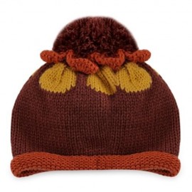 COLOR BLOCK KNITTED POM POM HAT FOR BABIES (COFFEE)