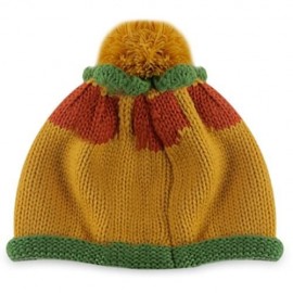 COLOR BLOCK KNITTED POM POM HAT FOR BABIES (YELLOW)