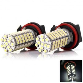 2 X SENCART H8 PGJ191 H9 H11 SMD 3528 102-LEDS 7W CAR DRIVING LAMP BRAKE BULB - 240LM 6000