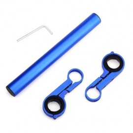 MTB BIKE DOUBLE HANDLEBAR 20CM HOLDER EXTENDER FOR FLASHLIGHT BICYCLE COMPUTER (BLUE)