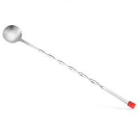 STAINLESS STEEL ROUND HANDLE BAR MIXING SPOON LONG THREAD SWIZZLE STICK BARTENDER PUB TOOL