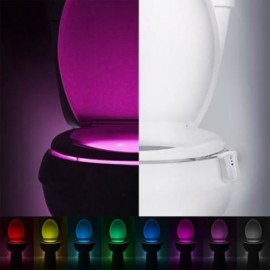BRELONG BATTERY OPERATED MOTION SENSOR LED TOILET LIGHT BATH NIGHT LAMP (WHITE)