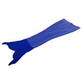 WEAVE KNITTED YARN MERMAID BLANKET NAP BED SOFA RUG SLEEPING BAG CHRISTMAS GIFT (BLUE AND