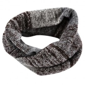 CASUAL COLOR BLOCK RAINBOW DESIGN LADIES WARM KNITTED SCARF (KHAKI)