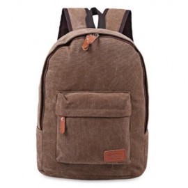 CASUAL POCKET DECORATION CANVAS PORTABLE BAG HANDBAG TOTE SCHOOL BACKPACK (BROWN)