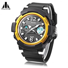 ALIKE AK16122 UNISEX QUARTZ DIGITAL WATCH LED ALARM STOPWATCH 5ATM SPORT WATCH (GOLDEN)