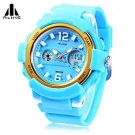ALIKE AK16122 UNISEX QUARTZ DIGITAL WATCH LED ALARM STOPWATCH 5ATM SPORT WATCH (BLUE)