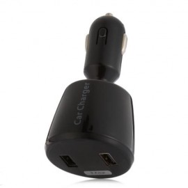 EC3 5A DUAL USB PORTS CAR CHARGER WITH VOLTAGE CURRENT TEMP DISPLAY