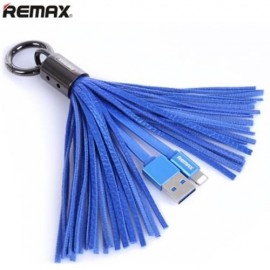 REMAX RC - 053I KEY RING TASSELS 8 PIN DATA TRANSFER 3A CHARGING FLAT CABLE FOR IPHONE (BL