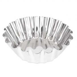 6PCS STAINLESS STEEL EGG TART CUPCAKE CAKE MOLD BAKING TOOL (SILVER)