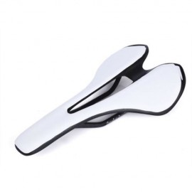BIKE CARBON FIBER LEATHER ULTRALIGHT SEAT CUSHION SADDLE (WHITE)