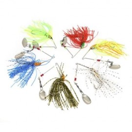 6PCS FISHING LURE BAIT CRANKBAIT TACKLE HOOK WITH PAILLETTE BEARD (COLORMIX)